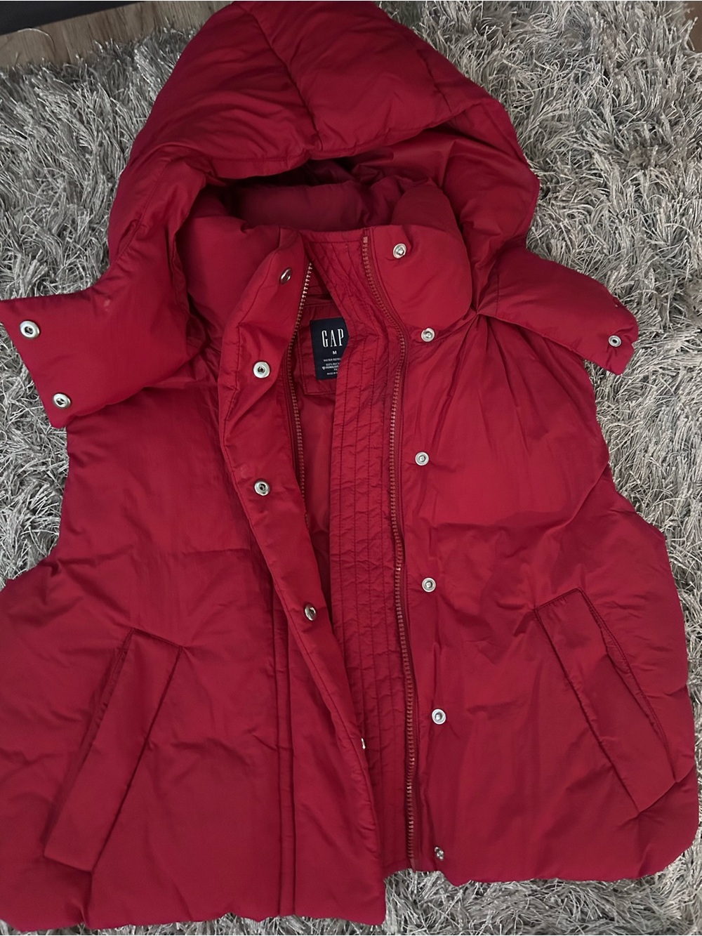 GAP Red Hooded Puffer Vest